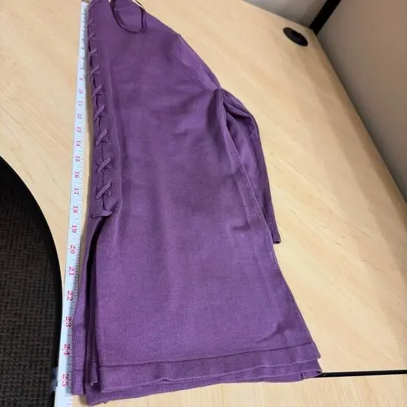 NWT Lety & Me Open-Front 3/4 Sleeves Back Detail Stitch Fix Purple Cardigan M - Picture 10 of 11